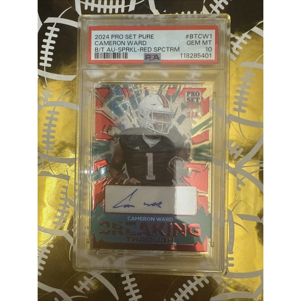 2024 Leaf Pro Set Pure CAMERON WARD B/T Sprkl- Red Spectrum Autograph 3/4 🔥🔥
